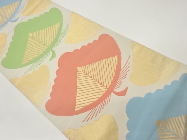 抽象松模様織出し袋帯